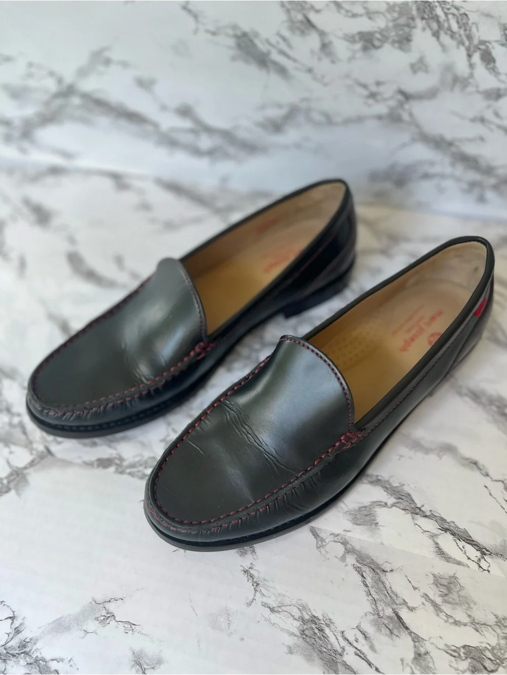 Marc Joseph Mason Boulevard Navy Blue Leather Loafers 10 Quiet Luxury